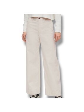 GAP Cotton High Rise Stride Ankle Wide Leg Chino Beige Pants US Sz 18